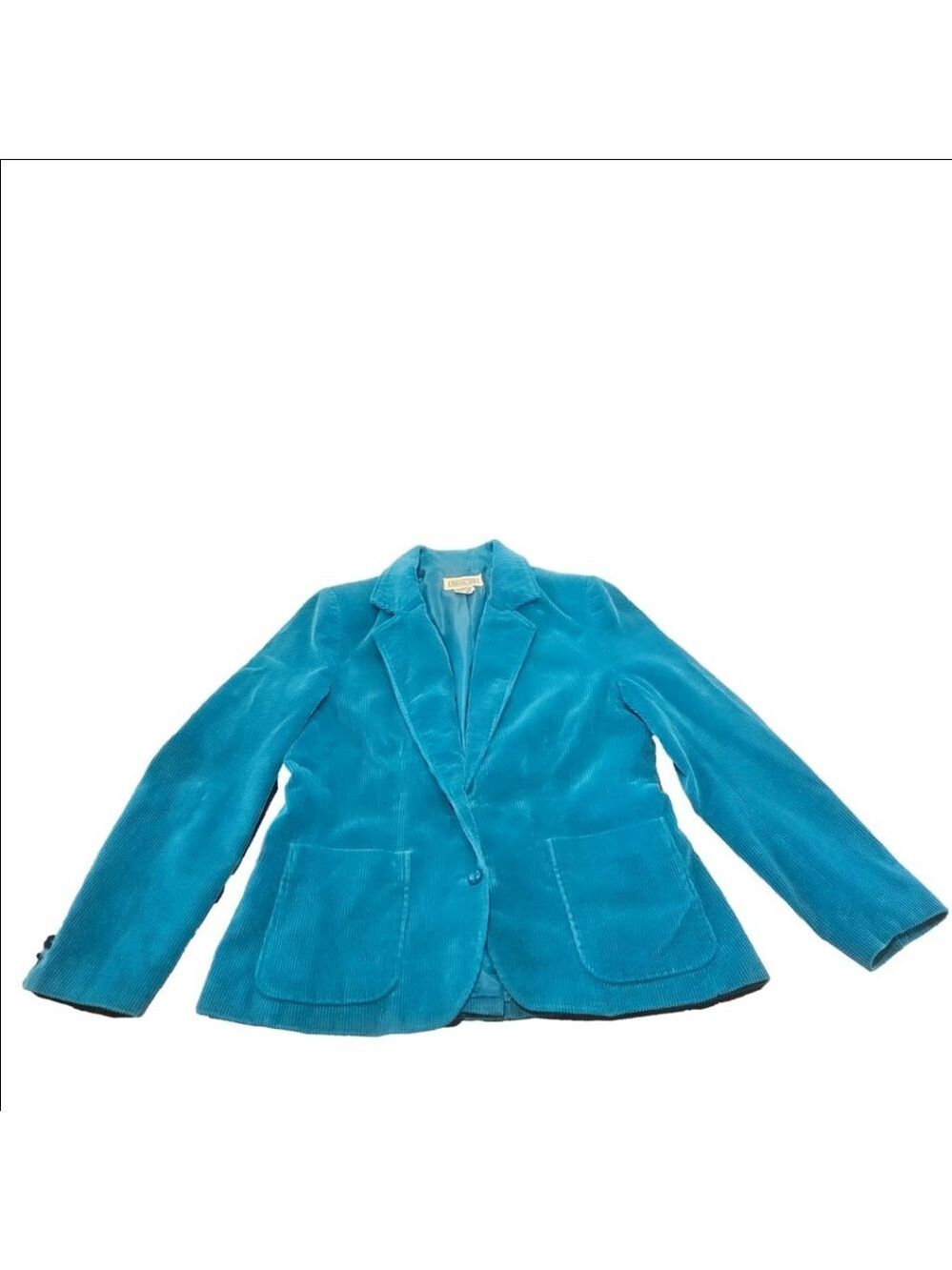 Women's Anderson-Little Vintage 80s Teal Corduroy Blazer Size 14